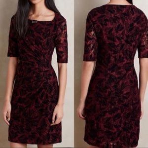 Anthropologie Maeve Elorn Ruched Soft Lace Dress 0